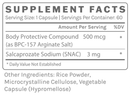 bpc-157 rapid pro 500 mcg (infiniwell) supplement facts