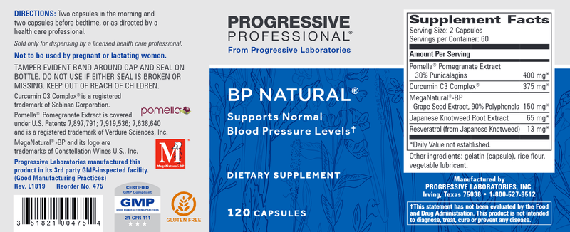 BP Natural (Progressive Labs) Label