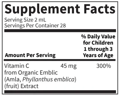 Baby Vitamin C Garden of Life supplement facts