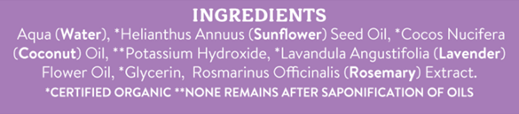 baby night-night foaming shampoo & wash (badger) ingredients