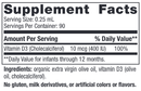 baby's vitamin d3 liquid (nordic naturals) supplement facts