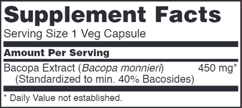 bacopa extract 450 mg (now foods) supplement facts