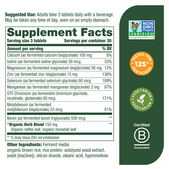 balanced minerals (megafood) supplement facts