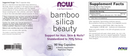 bamboo silica beauty (now foods) label