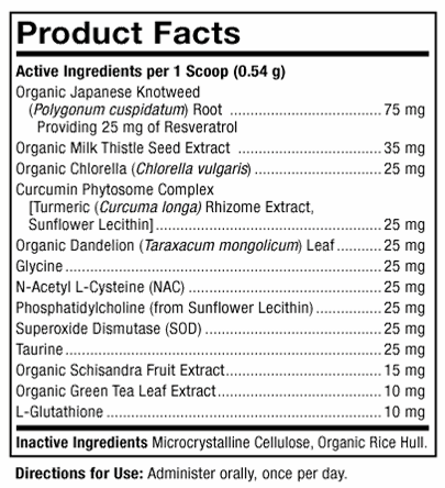 Bark & Whiskers Detox Support Supplement Facts Label