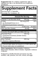 beauty complete (nutritional frontiers) supplement facts