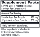 bee propolis standardized progressive labs supplement facts