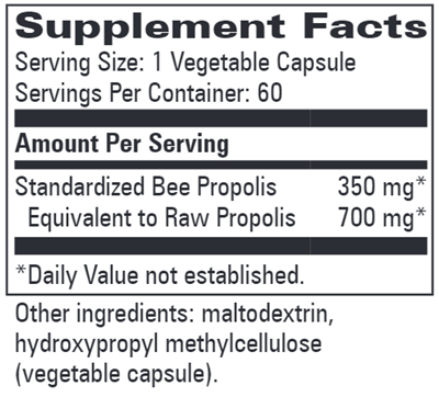 Bee Propolis Standardized (Progressive Labs) Supplement Facts