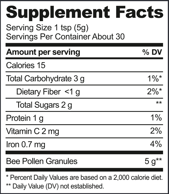 bee pollen beekeeper's naturals supplement facts