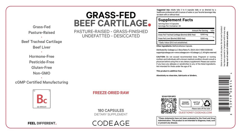 beef cartilage codeage label