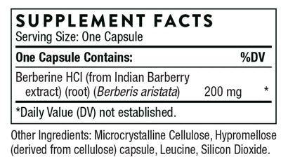 Berberine - 200 mg (formerly Berbercap) Thorne supplements