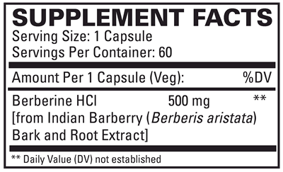 Berberine 500 mg (Euromedica) Supplement Facts
