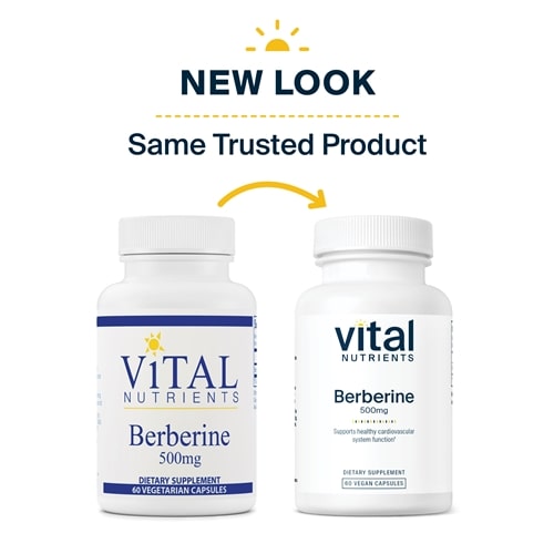 Berberine 500 mg Vital Nutrients new look
