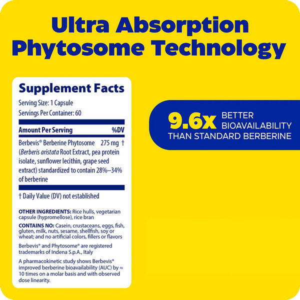 Berberine Phytosome Supplement Facts Label