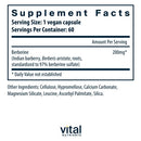 berberine vital nutrients supplement facts