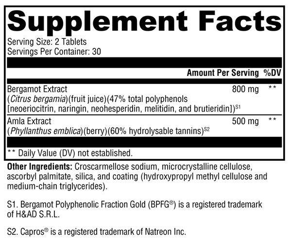 bergacor plus (xymogen) supplement facts