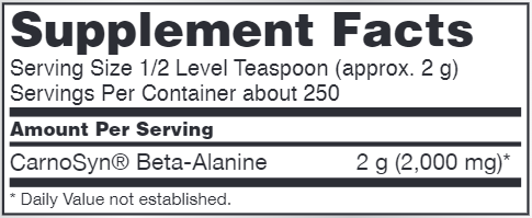 beta-alanine powder (now foods) supplement facts