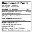 beta glucan 100 mg (bwh labs) supplement facts