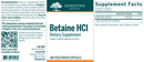 betaine hcl genestra label