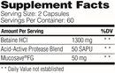 betaine hcl enzymedica supplement facts