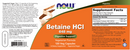 betaine hcl 648 mg (now foods) label