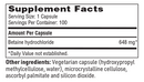betaine hcl klaire labs supplement facts