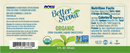 better stevia organic (now foods) label