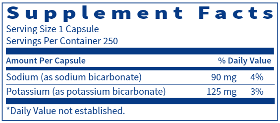 Bi-Carb Formula (Klaire Labs) Supplement Facts