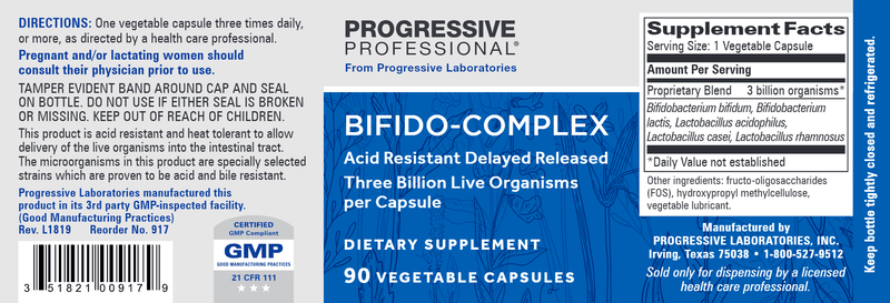 Bifido Complex (Progressive Labs) Label