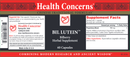 bil lutein health concerns label