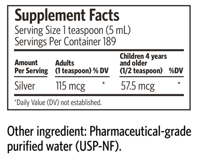 Bio-Active Silver Hydrosol 32 fl oz (Argentyn 23) supplement facts