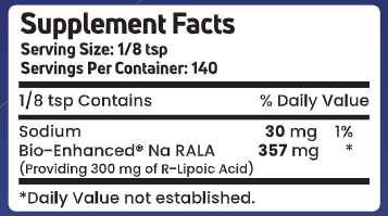 Bio-Enhanced NaRLA (GeroNova Research) supplement facts