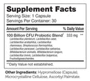 biodophilus 100 billion (advanced nutrition by zahler) supplement facts