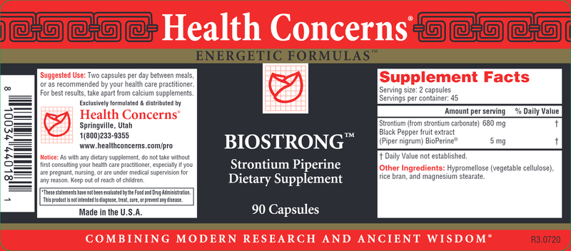 BioStrong (Health Concerns) Label