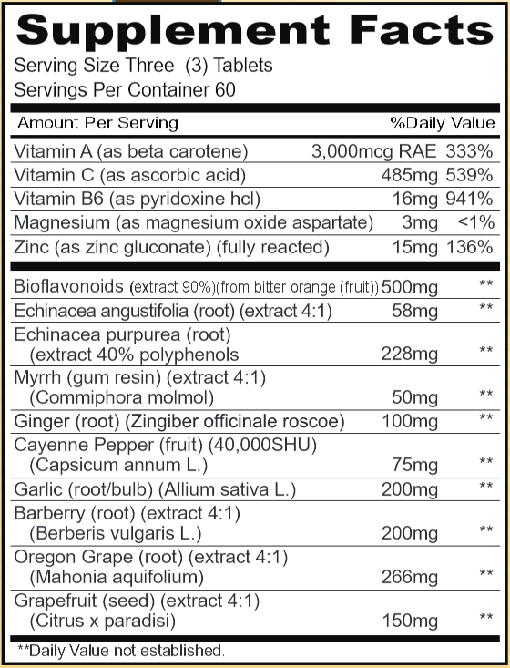 Bio Vegetarian 180ct (Priority One Vitamins) supplement facts