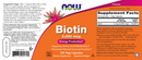 biotin 5000 mcg (now foods) label