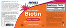 biotin extra strength (now foods) label