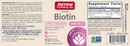 biotin 5000 mcg jarrow formulas label