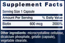 biotin (life extension) supplement facts