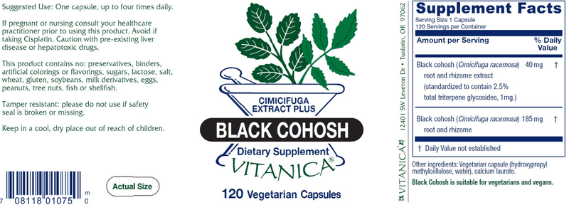 Black Cohosh 120ct Vitanica products