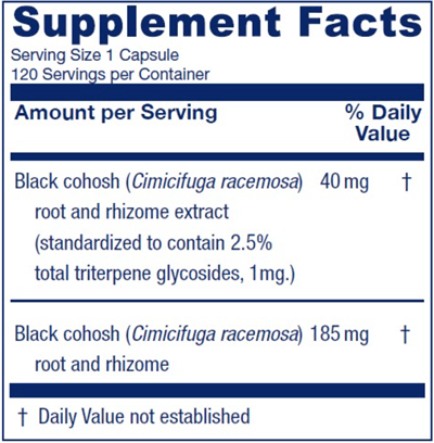 Black Cohosh 120ct Vitanica supplements