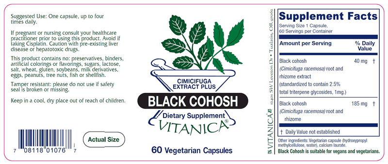 Black Cohosh 60ct Vitanica products