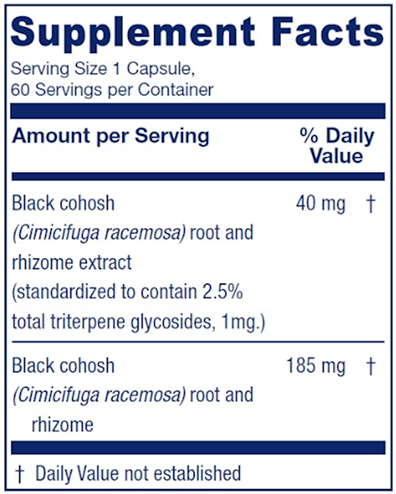 Black Cohosh 60ct Vitanica supplements