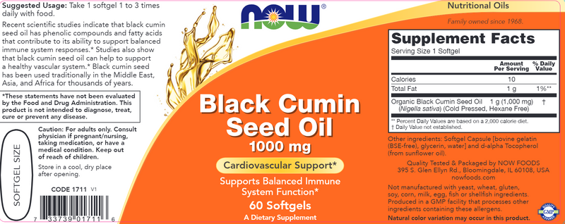 buy black cumin seed oil (now foods)