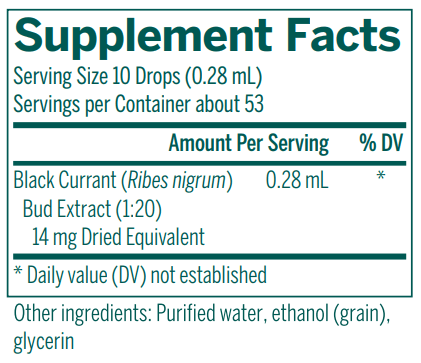 black currant bud supplement facts genestra
