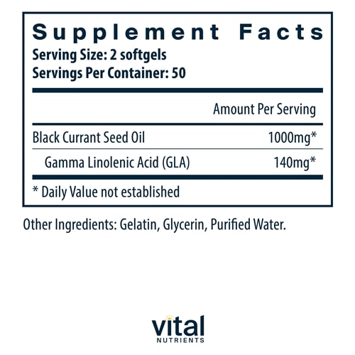 Black Currant Seed Oil Vital Nutrients supplements