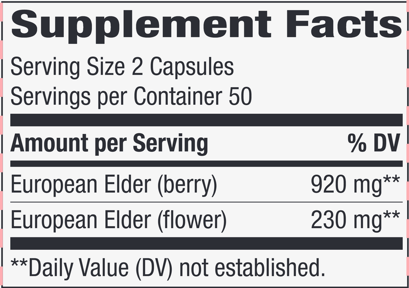 Black Elderberry 100 veg capsules (Nature's Way) Supplement Facts
