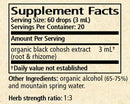 cimicifuga black cohosh wise woman herbals supplement facts