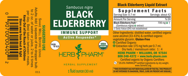 black elderberry herb pharm label