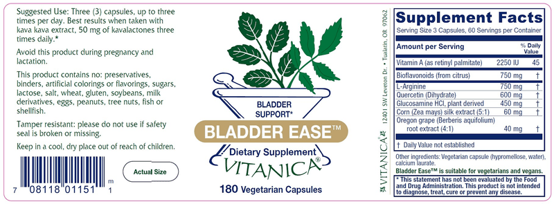 Bladder Ease Vitanica products